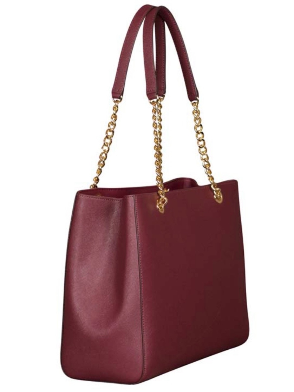 Michael Kors East West Susannah Leather Merlot Tote - Picture 2 of 10